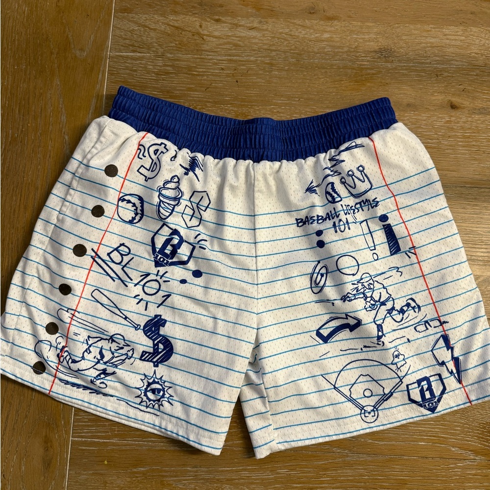 Blue and White B1 Apparel Shorts